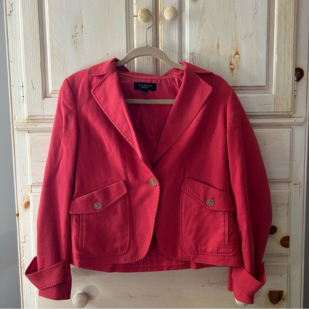 Talbots Cropped Red Jacket